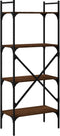 vidaXL - Boekenkast - 4-laags - 56x31,5x138,5 - cm - bewerkt - hout - bruineiken