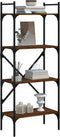 vidaXL - Boekenkast - 4-laags - 56x31,5x138,5 - cm - bewerkt - hout - bruineiken