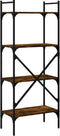 vidaXL - Boekenkast - 4-laags - 56x31,5x138,5 - cm - bewerkt - hout - gerookt - eiken