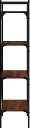 vidaXL - Boekenkast - 4-laags - 56x31,5x138,5 - cm - bewerkt - hout - bruineiken