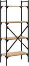 vidaXL - Boekenkast - 4-laags - 56x31,5x138,5 - cm - bewerkt - hout - sonoma - eiken