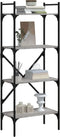 vidaXL - Boekenkast - 4-laags - 56x31,5x138,5 - cm - bewerkt - hout - grijs - sonoma