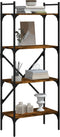 vidaXL - Boekenkast - 4-laags - 56x31,5x138,5 - cm - bewerkt - hout - gerookt - eiken