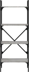 vidaXL - Boekenkast - 4-laags - 56x31,5x138,5 - cm - bewerkt - hout - grijs - sonoma