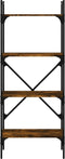 vidaXL - Boekenkast - 4-laags - 56x31,5x138,5 - cm - bewerkt - hout - gerookt - eiken
