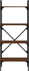 vidaXL - Boekenkast - 4-laags - 56x31,5x138,5 - cm - bewerkt - hout - bruineiken