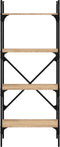 vidaXL - Boekenkast - 4-laags - 56x31,5x138,5 - cm - bewerkt - hout - sonoma - eiken