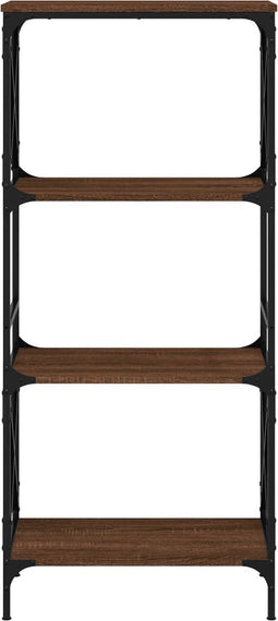 vidaXL - Boekenkast - 4-laags - 59x35x132 - cm - bewerkt - hout - bruin - eikenkleur