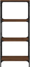 vidaXL - Boekenkast - 4-laags - 59x35x132 - cm - bewerkt - hout - bruin - eikenkleur
