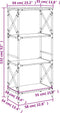 vidaXL - Boekenkast - 4-laags - 59x35x132 - cm - bewerkt - hout - grijs - sonoma - eiken