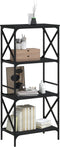 vidaXL - Boekenkast - 4-laags - 59x35x132 - cm - bewerkt - hout - zwart