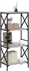 vidaXL - Boekenkast - 4-laags - 59x35x132 - cm - bewerkt - hout - grijs - sonoma - eiken