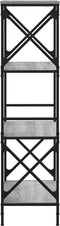 vidaXL - Boekenkast - 4-laags - 59x35x132 - cm - bewerkt - hout - grijs - sonoma - eiken