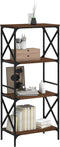 vidaXL - Boekenkast - 4-laags - 59x35x132 - cm - bewerkt - hout - bruin - eikenkleur