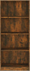 vidaXL - Boekenkast - 4-laags - 60x24x142 - cm - bewerkt - hout - gerookt - eikenkleur