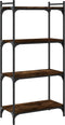 vidaXL - Boekenkast - 4-laags - 60x30x120 - cm - bewerkt - hout - gerookt - eikenkleur