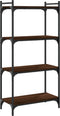 vidaXL - Boekenkast - 4-laags - 60x30x120 - cm - bewerkt - hout - bruin - eikenkleur