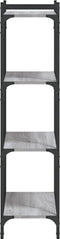 vidaXL - Boekenkast - 4-laags - 60x30x120 - cm - bewerkt - hout - grijs - sonoma - eiken