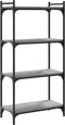 vidaXL - Boekenkast - 4-laags - 60x30x120 - cm - bewerkt - hout - grijs - sonoma - eiken