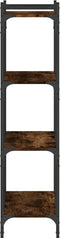 vidaXL - Boekenkast - 4-laags - 60x30x120 - cm - bewerkt - hout - gerookt - eikenkleur