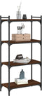 vidaXL - Boekenkast - 4-laags - 60x30x120 - cm - bewerkt - hout - bruin - eikenkleur