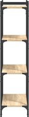 vidaXL - Boekenkast - 4-laags - 60x30x120 - cm - bewerkt - hout - sonoma - eikenkleur
