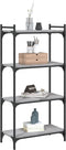 vidaXL - Boekenkast - 4-laags - 60x30x120 - cm - bewerkt - hout - grijs - sonoma - eiken