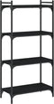 vidaXL - Boekenkast - 4-laags - 60x30x120 - cm - bewerkt - hout - zwart