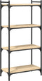 vidaXL - Boekenkast - 4-laags - 60x30x120 - cm - bewerkt - hout - sonoma - eikenkleur