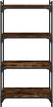 vidaXL - Boekenkast - 4-laags - 60x30x120 - cm - bewerkt - hout - gerookt - eikenkleur