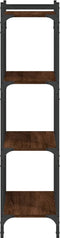 vidaXL - Boekenkast - 4-laags - 60x30x120 - cm - bewerkt - hout - bruin - eikenkleur