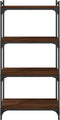 vidaXL - Boekenkast - 4-laags - 60x30x120 - cm - bewerkt - hout - bruin - eikenkleur