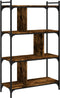 vidaXL - Boekenkast - 4-laags - 76x32x123 - cm - bewerkt - hout - gerookt - eikenkleur