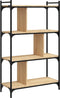 vidaXL - Boekenkast - 4-laags - 76x32x123 - cm - bewerkt - hout - sonoma - eikenkleur