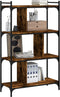 vidaXL - Boekenkast - 4-laags - 76x32x123 - cm - bewerkt - hout - gerookt - eikenkleur