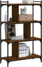 vidaXL - Boekenkast - 4-laags - 76x32x123 - cm - bewerkt - hout - bruin - eikenkleur