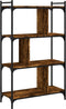 vidaXL - Boekenkast - 4-laags - 76x32x123 - cm - bewerkt - hout - gerookt - eikenkleur