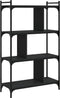 vidaXL - Boekenkast - 4-laags - 76x32x123 - cm - bewerkt - hout - zwart