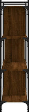 vidaXL - Boekenkast - 4-laags - 76x32x123 - cm - bewerkt - hout - bruin - eikenkleur