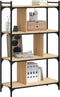 vidaXL - Boekenkast - 4-laags - 76x32x123 - cm - bewerkt - hout - sonoma - eikenkleur