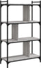 vidaXL - Boekenkast - 4-laags - 76x32x123 - cm - bewerkt - hout - grijs - sonoma