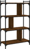 vidaXL - Boekenkast - 4-laags - 76x32x123 - cm - bewerkt - hout - bruin - eikenkleur