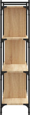 vidaXL - Boekenkast - 4-laags - 76x32x123 - cm - bewerkt - hout - sonoma - eikenkleur