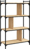 vidaXL - Boekenkast - 4-laags - 76x32x123 - cm - bewerkt - hout - sonoma - eikenkleur