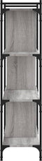 vidaXL - Boekenkast - 4-laags - 76x32x123 - cm - bewerkt - hout - grijs - sonoma