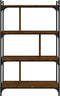 vidaXL - Boekenkast - 4-laags - 76x32x123 - cm - bewerkt - hout - bruin - eikenkleur