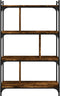 vidaXL - Boekenkast - 4-laags - 76x32x123 - cm - bewerkt - hout - gerookt - eikenkleur