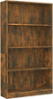 vidaXL - Boekenkast - 4-laags - 80x24x142 - cm - bewerkt - hout - gerookt - eikenkleur