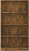 vidaXL - Boekenkast - 4-laags - 80x24x142 - cm - bewerkt - hout - gerookt - eikenkleur