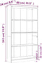 vidaXL - Boekenkast - 4-laags - 80x24x142 - cm - bewerkt - hout - gerookt - eikenkleur